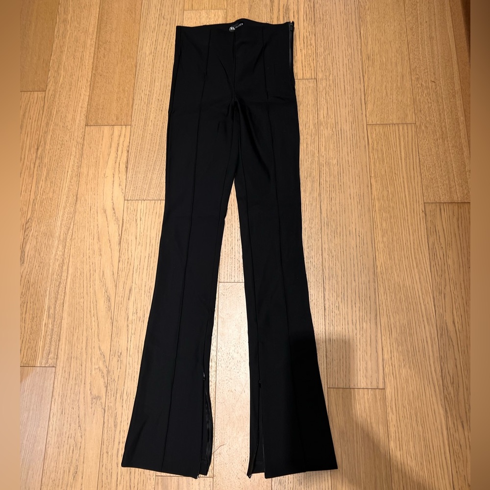 Flared Stretchy Pants with zipper at bottom